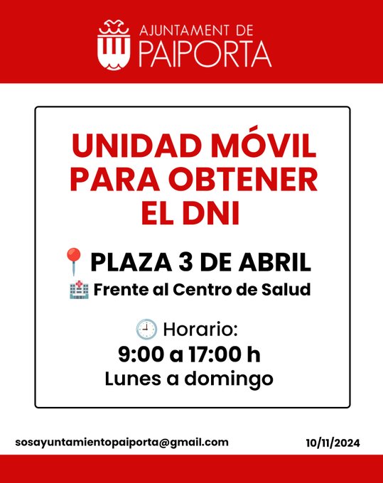 Paiporta: Unidad móvil para obtener DNI