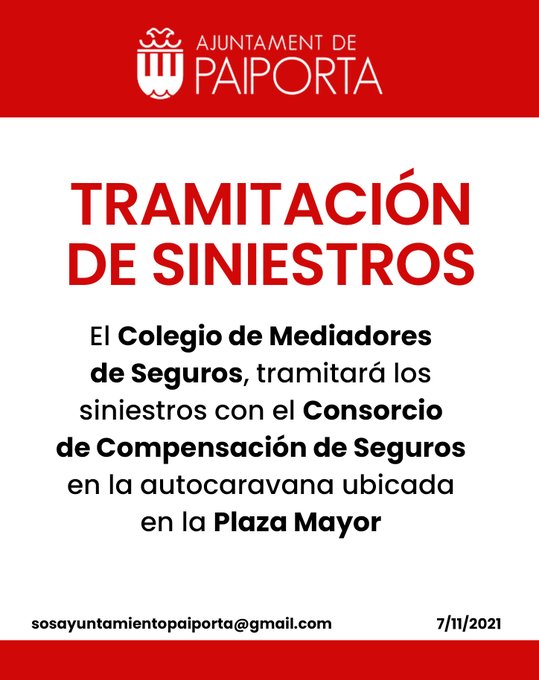 Paiporta: Tramitación de siniestros